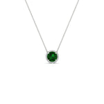 Load image into Gallery viewer, 1.5-carat-beautiful-halo-diamond-pendant-necklace-with-emerald-in-FDPD10984GEMGR-1.50CT-NL-WG-CS
