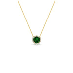 Load image into Gallery viewer, 1.5-carat-beautiful-halo-diamond-pendant-necklace-with-emerald-in-FDPD10984GEMGR-1.50CT-NL-YG-CS
