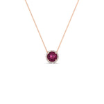 Load image into Gallery viewer, 1.5-carat-beautiful-halo-diamond-pendant-necklace-with-pink-sapphire-in-FDPD10984GSADRPI-1.50CT-NL-RG-CS
