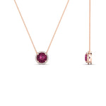 Load image into Gallery viewer, 1.5-carat-beautiful-halo-diamond-pendant-necklace-with-pink-sapphire-in-FDPD10984GSADRPI-1.50CT-NL-RG-CS
