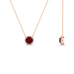 Load image into Gallery viewer, 1.5-carat-beautiful-halo-diamond-pendant-necklace-with-ruby-in-FDPD10984GRUDR-1.50CT-NL-RG-CS
