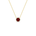 Load image into Gallery viewer, 1.5-carat-beautiful-halo-diamond-pendant-necklace-with-ruby-in-FDPD10984GRUDR-1.50CT-NL-YG-CS
