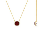 Load image into Gallery viewer, 1.5-carat-beautiful-halo-diamond-pendant-necklace-with-ruby-in-FDPD10984GRUDR-1.50CT-NL-YG-CS
