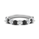 Load image into Gallery viewer, 1.5-carat-single-shared-prong-diamond-anniversary-band-with-black-diamond-in-white-gold-FD9478BGBLACK-NL-1.50CT-WG
