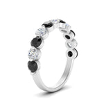 Load image into Gallery viewer, 1.5-carat-single-shared-prong-diamond-anniversary-band-with-black-diamond-in-white-gold-FD9478BGBLACK-NL-1.50CT-WG

