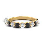 Load image into Gallery viewer, 1.5-carat-single-shared-prong-diamond-anniversary-band-with-black-diamond-in-yellow-gold-FD9478BGBLACK-NL-1.50CT-YG

