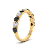 Load image into Gallery viewer, 1.5-carat-single-shared-prong-diamond-anniversary-band-with-black-diamond-in-yellow-gold-FD9478BGBLACK-NL-1.50CT-YG
