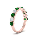 Load image into Gallery viewer, 1.5-carat-single-shared-prong-diamond-anniversary-band-with-emerald-in-rose-gold-FD9478BGEMGR-NL-1.50CT-RG
