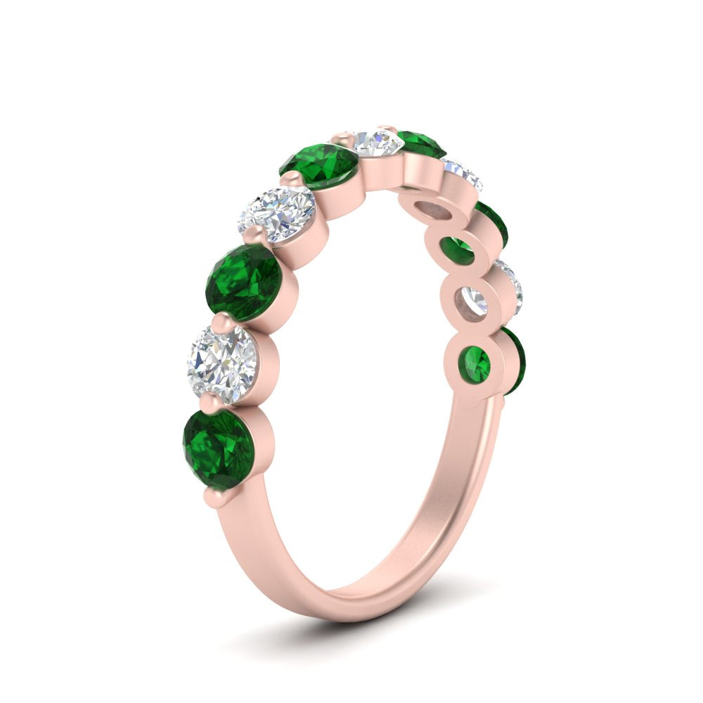 1.5-carat-single-shared-prong-diamond-anniversary-band-with-emerald-in-rose-gold-FD9478BGEMGR-NL-1.50CT-RG