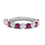 Load image into Gallery viewer, 1.5-carat-single-shared-prong-diamond-anniversary-band-with-pink-sapphaire-in-white-gold-FD9478BGSADRPI-NL-1.50CT-WG
