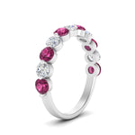 Load image into Gallery viewer, 1.5-carat-single-shared-prong-diamond-anniversary-band-with-pink-sapphaire-in-white-gold-FD9478BGSADRPI-NL-1.50CT-WG
