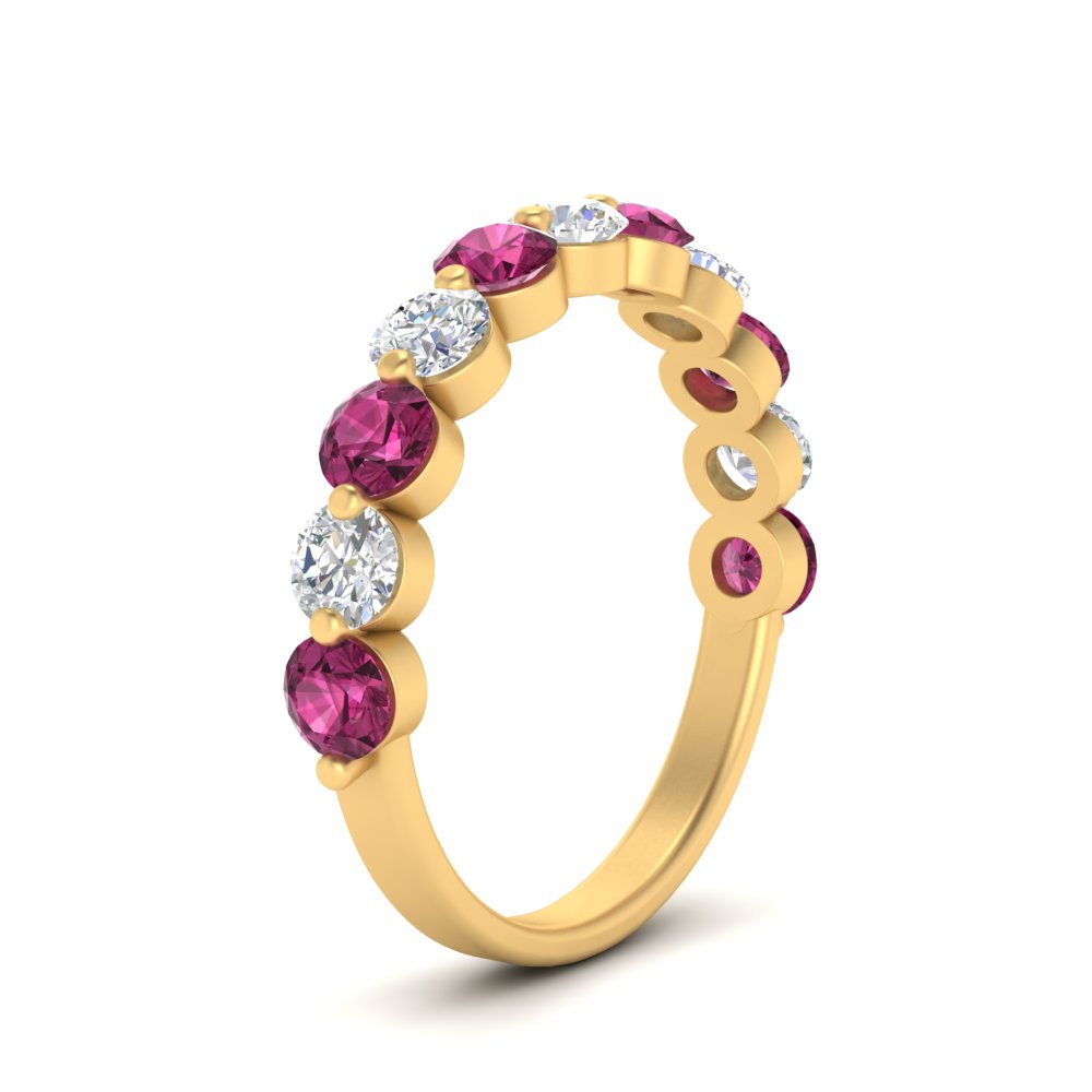 1.5-carat-single-shared-prong-diamond-anniversary-band-with-pink-sapphaire-in-yellow-gold-FD9478BGSADRPI-NL-1.50CT-YG