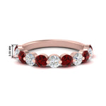 Load image into Gallery viewer, 1.5-carat-single-shared-prong-diamond-anniversary-band-with-ruby-in-rose-gold-FD9478BGRUDR-NL-1.50CT-RG
