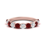 Load image into Gallery viewer, 1.5-carat-single-shared-prong-diamond-anniversary-band-with-ruby-in-rose-gold-FD9478BGRUDR-NL-1.50CT-RG
