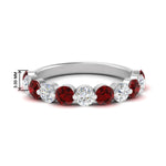 Load image into Gallery viewer, 1.5-carat-single-shared-prong-diamond-anniversary-band-with-ruby-in-white-gold-FD9478BGRUDR-NL-1.50CT-WG
