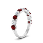 Load image into Gallery viewer, 1.5-carat-single-shared-prong-diamond-anniversary-band-with-ruby-in-white-gold-FD9478BGRUDR-NL-1.50CT-WG

