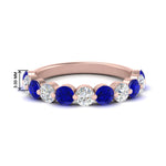 Load image into Gallery viewer, 1.5-carat-single-shared-prong-diamond-anniversary-band-with-sapphaire-in-rose-gold-FD9478BGSABL-NL-1.50CT-RG
