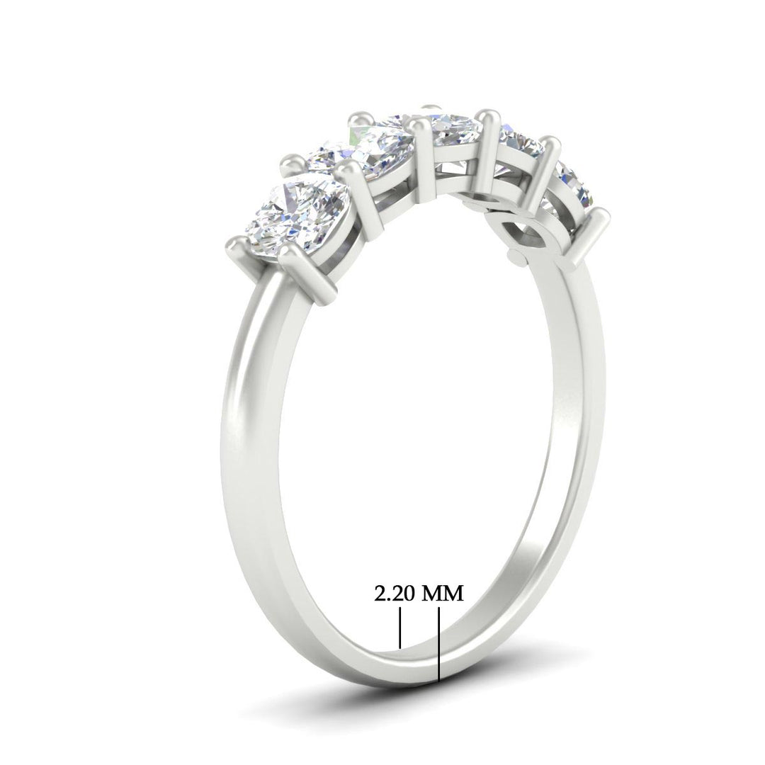 1.50 Ct Cushion Cut Diamond Five Stone Ring