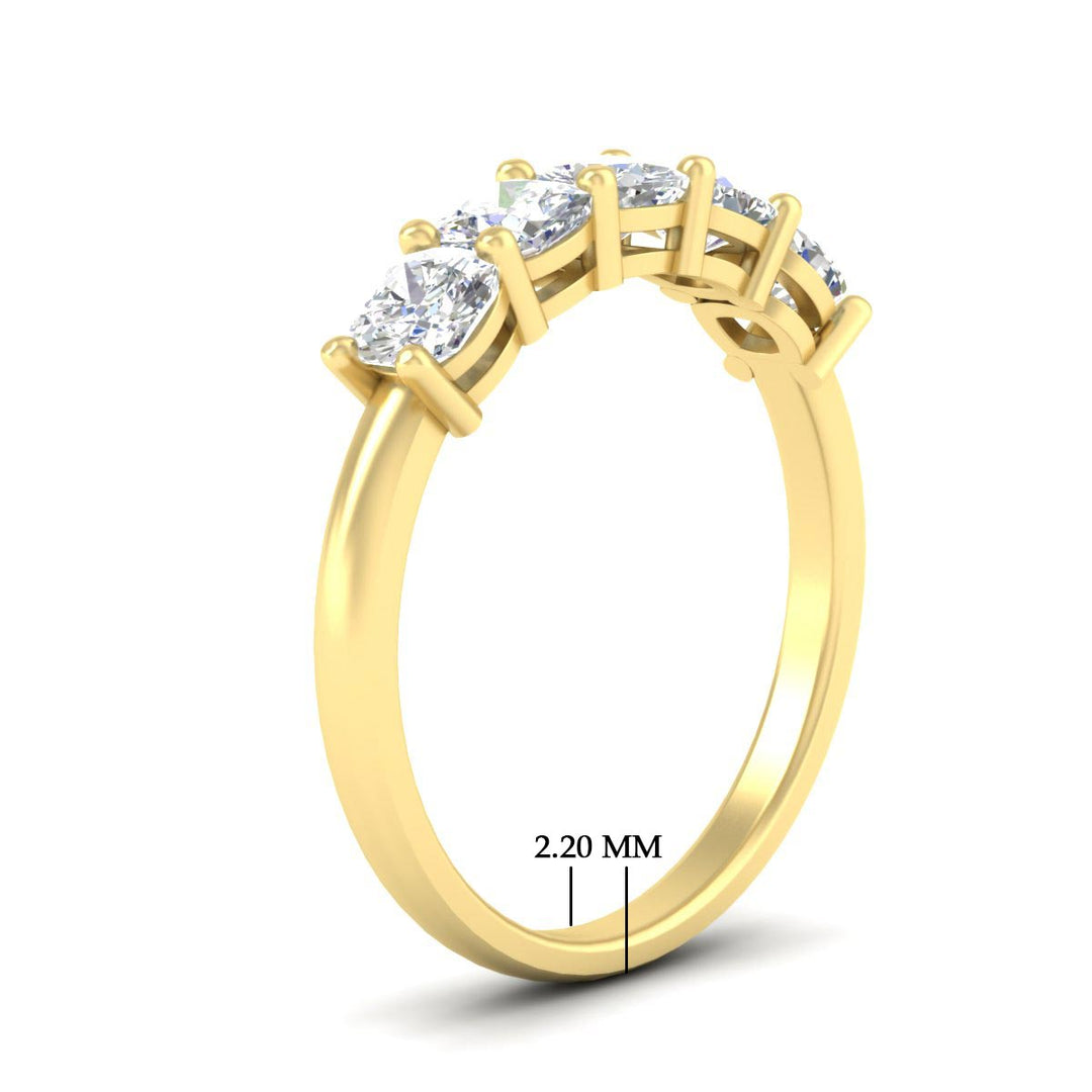 1.50 Ct Cushion Cut Diamond Five Stone Ring