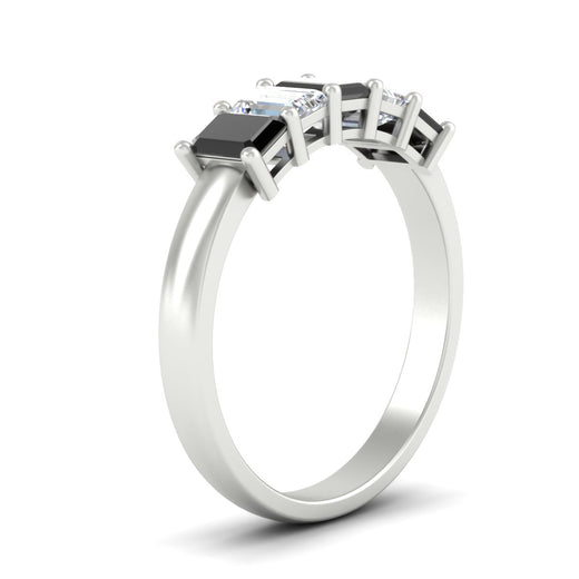 1.50 Ct Emerald Cut 5 Stone Diamond Anniversary Ring