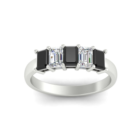 1.50 Ct Emerald Cut 5 Stone Diamond Anniversary Ring