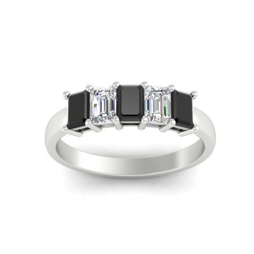1.50 Ct Emerald Cut 5 Stone Diamond Anniversary Ring
