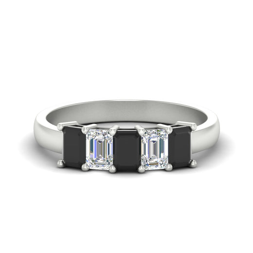 1.50 Ct Emerald Cut 5 Stone Diamond Anniversary Ring