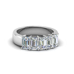 Load image into Gallery viewer, Emerald Cut Five Stone Diamond Anniversary Ring
