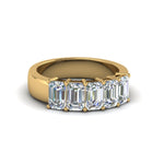 Load image into Gallery viewer, Emerald Cut Five Stone Diamond Anniversary Ring
