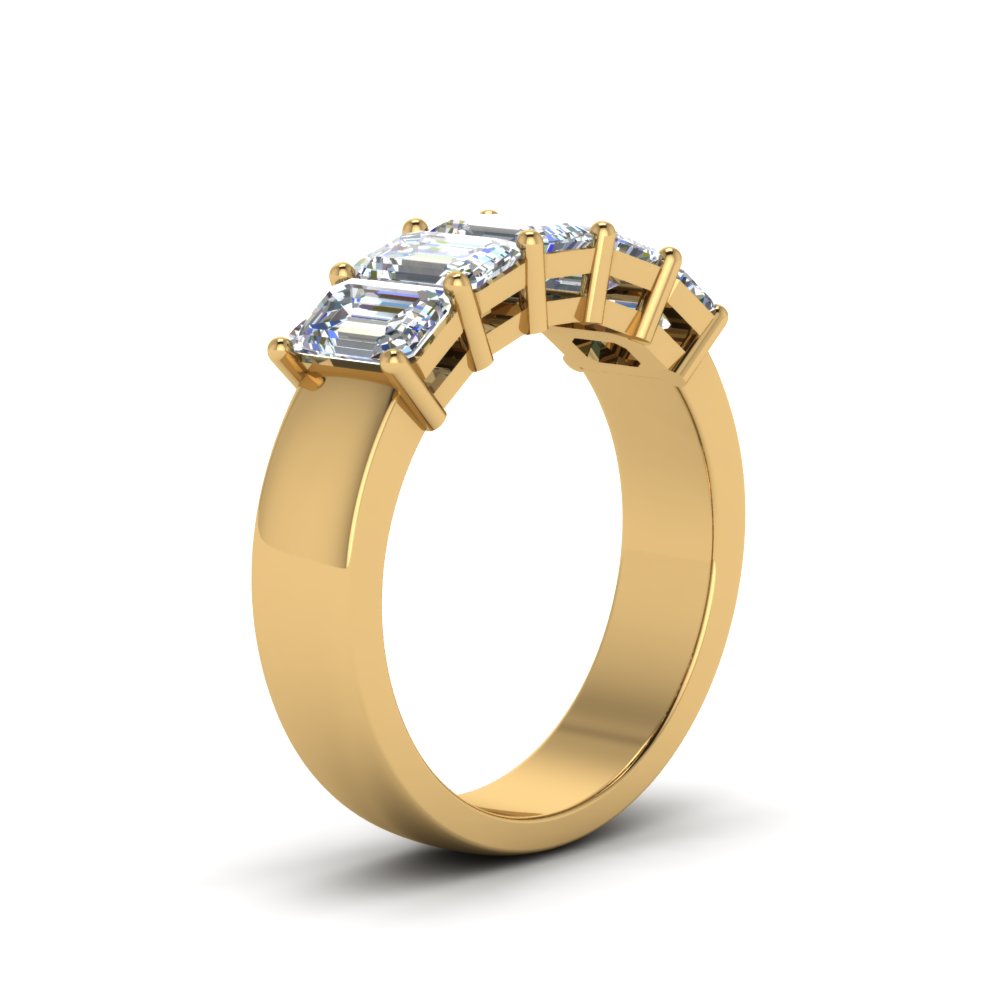 Emerald Cut Five Stone Diamond Anniversary Ring