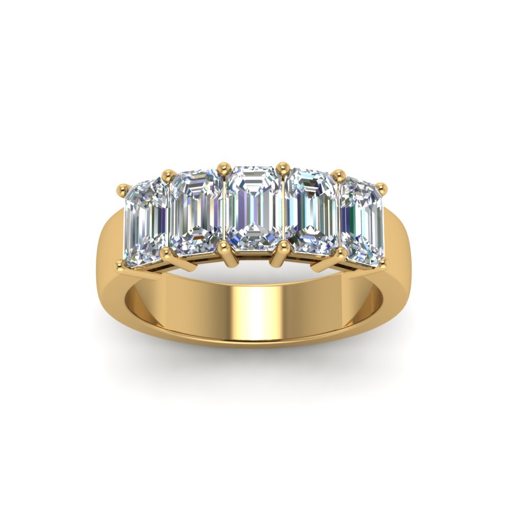 Emerald Cut Five Stone Diamond Anniversary Ring