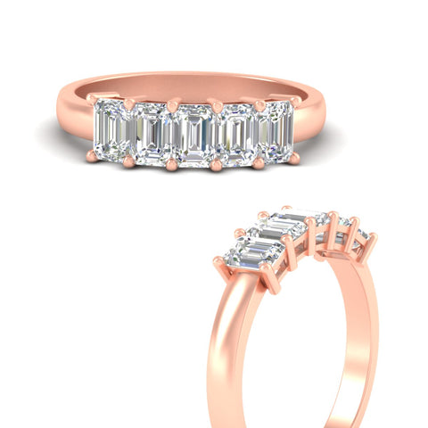 1.5-ct-emerald-cut-five-stone-diamond-band-in-rose-gold-fdwb8008emangle3-1.50ct-nl-rg