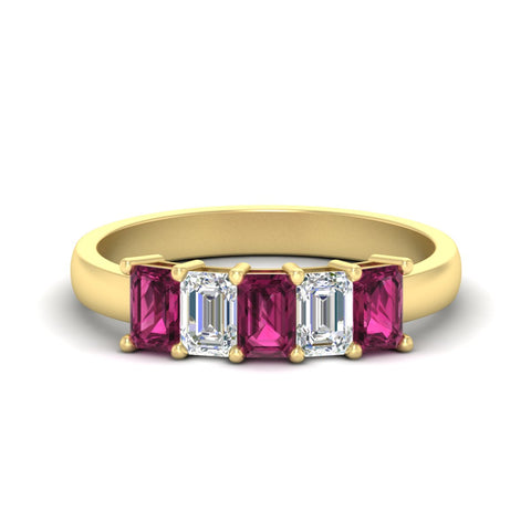 1.5-ct-emerald-cut-pink-sapphire-anniversary-ring-in-yellow-gold-fdwb8008emgsadrpisleep-1.50ct-nl-yg