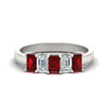 Load image into Gallery viewer, 1.5-ct-emerald-cut-ruby-anniversary-ring-in-white-gold-fdwb8008emgrudrsleep-1.50ct-nl-wg