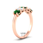 Load image into Gallery viewer, 1.5-ct.-emerald-five-stone-anniversary-band-in-rose-gold-fdwb8008ovgemgrangle2-1.50ct-nl-rg-hw.jpg