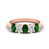 Load image into Gallery viewer, 1.5-ct.-emerald-five-stone-anniversary-band-in-rose-gold-fdwb8008ovgemgrsleep-1.50ct-nl-rg.jpg
