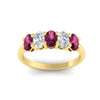 Load image into Gallery viewer, 1.5-ct.-pink-sapphire-five-stone-anniversary-band-in-yellow-gold-fdwb8008ovgsadrpiangle5-1.50ct-nl-yg.jpg