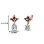 Load image into Gallery viewer, 1.5-ct.-round-vintage-look-diamond-earring-black-diamond-in-14K-rose-gold-FDEAR8425-0.75CTGBLACK-NL-RG