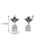 Load image into Gallery viewer, 1.5-ct.-round-vintage-look-diamond-earring-black-diamond-in-14K-white-gold-FDEAR8425-0.75CTGBLACK-NL-WG