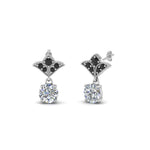 Load image into Gallery viewer, 1.5-ct.-round-vintage-look-diamond-earring-black-diamond-in-950-Platinum-FDEAR8425-0.75CTGBLACK-NL-WG