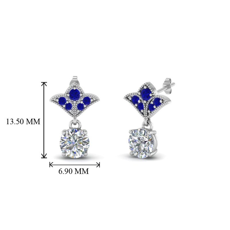 1.5-ct.-round-vintage-look-diamond-earring-with-blue-sapphire-in-14K-white-gold-FDEAR8425-0.75CTGSABL-NL-WG