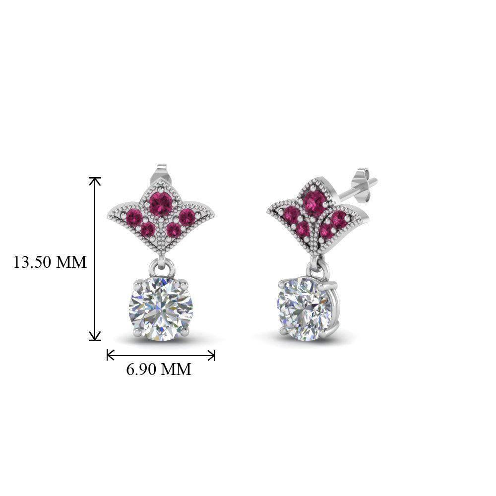 1.5-ct.-round-vintage-look-diamond-earring-with-pink-sapphire-in-14K-white-gold-FDEAR8425-0.75CTGSADRPI-NL-WG