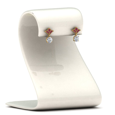 1.5-ct.-round-vintage-look-diamond-earring-with-pink-sapphire-in-14K-yellow-gold-FDEAR8425-0.75CTGSADRPI-NL-YG