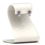 Load image into Gallery viewer, 1.5-ct.-round-vintage-look-diamond-earring-with-pink-sapphire-in-950-Platinum-FDEAR8425-0.75CTGSADRPI-NL-WG