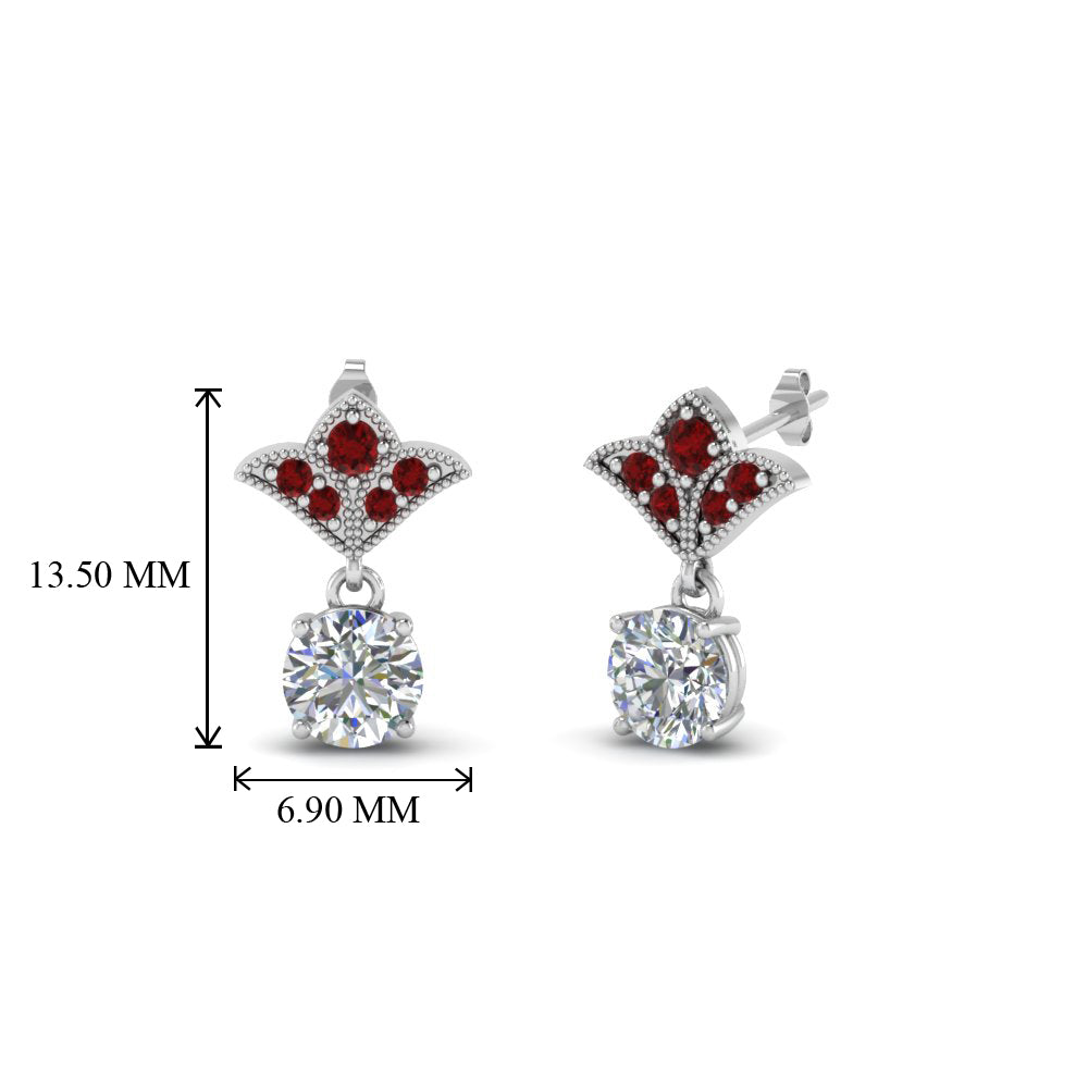 1.5-ct.-round-vintage-look-diamond-earring-with-ruby-in-14K-white-gold-FDEAR8425-0.75CTGRUDR-NL-WG