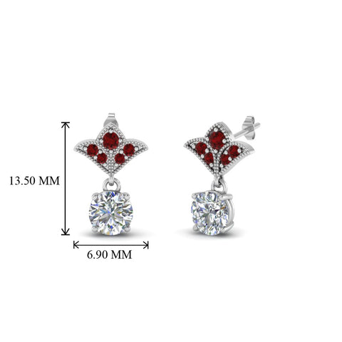 1.5-ct.-round-vintage-look-diamond-earring-with-ruby-in-14K-white-gold-FDEAR8425-0.75CTGRUDR-NL-WG