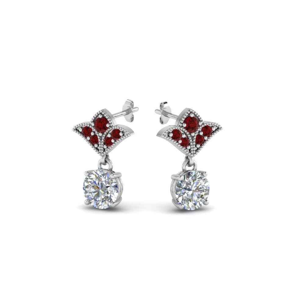 1.5-ct.-round-vintage-look-diamond-earring-with-ruby-in-950-Platinum-FDEAR8425-0.75CTGRUDR-NL-WG