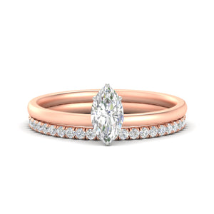 Marquise Cut Solitaire Ring With Eternity Band