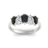 Load image into Gallery viewer, 1.50-carat-5-stone-classic-wedding-band-black-diamond-teardrop-in-white-gold-fdwb8008peblackangle5-1.50ct-nl-wg.jpg