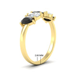 Load image into Gallery viewer, 1.50-carat-5-stone-classic-wedding-band-black-diamond-teardrop-in-yellow-gold-fdwb8008peblackangle2-1.50ct-nl-yg-hw.jpg
